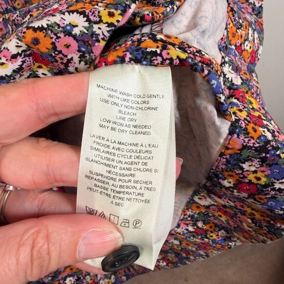 Maeve Anthropologie Amelia Floral Halter Collared Mini Dress Size Small Retro - Picture 9 of 10